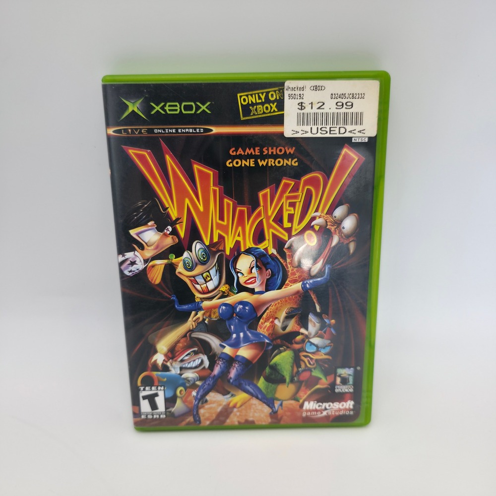 Microsoft Whacked! Xbox Original Game NTSC Good Complete CIB Game Show Action